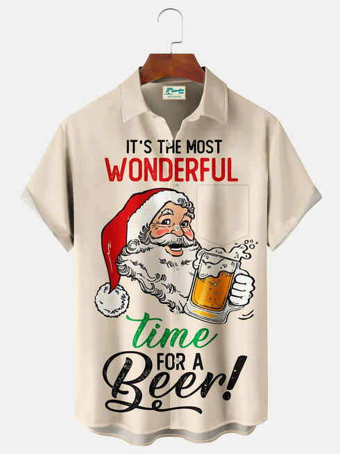 Men's Christmas Funny Graphic Short Sleeve Hawaiian Shirt